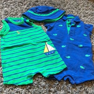2 one piece LITTLE ME baby boy summer outfits